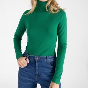 Alpha & Steele Green Turtleneck Plain Long sleeves Sweater size Medium